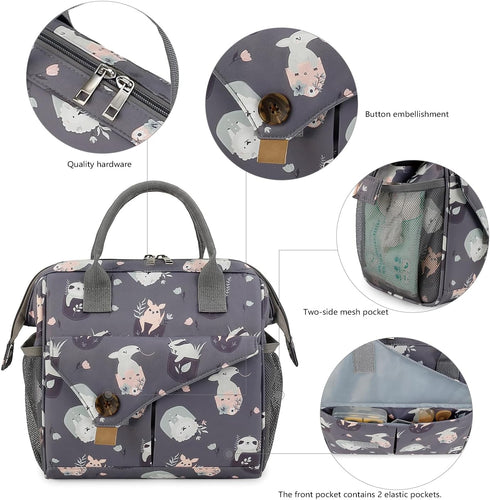 Baby Diaper Bag Handbag Waterproof Multi-Function Mini Smart Diaper Bag with Insulated Pocket for Outdoor