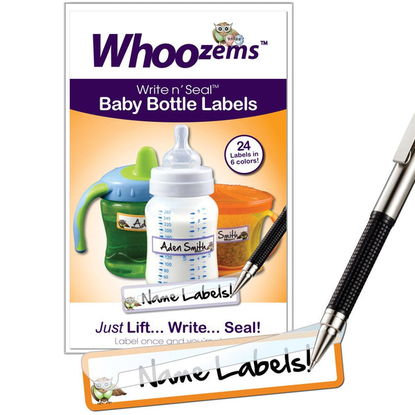 Whoozems Baby Bottle Waterproof Labels - Great for Daycare