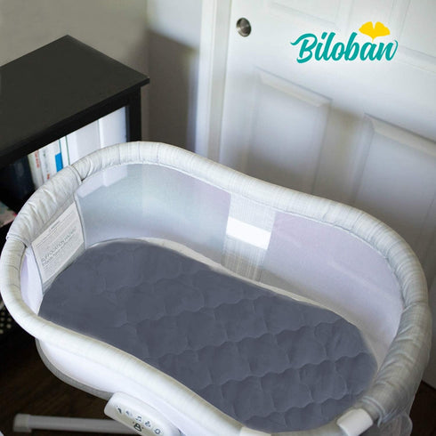 2 Pack, 17'' 33'', Bassinet Mattress Pad Cover Waterproof, Quilted Mattress Protector Sheets Fits All Mainstream