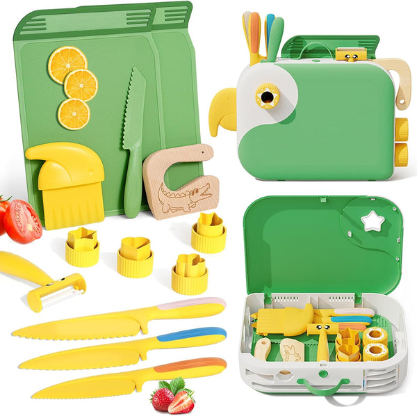 Montessori Kitchen Tools for Toddlers,Kids Knife for Real Cooking,Toddlers Knife Set with