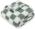 HOMRITAR Checkered Baby Blanket 30 x 40 Inch, Sage Green Soft Fluffy Reversible Lightweight Blanket