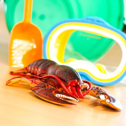 8" 3+ Safari Ltd. Maine Lobster Figurine - Realistic Crustacean Figure - Educational Toy for Boys, Girls, and Kids Ages