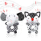 Baby Rattles 0-6 Months, Newborn Toys, Black & White High Contrast Plush Stuffed Toys for 0-12 Months Girl Boy
