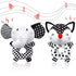 Baby Rattles 0-6 Months, Newborn Toys, Black & White High Contrast Plush Stuffed Toys for 0-12 Months Girl Boy