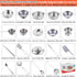 Kids Kitchen Pretend Play Toys Accessories with Stainless Steel Cookware Pots and Pans Set, Classic Cooking Utensils