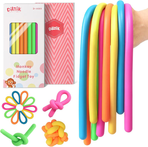Diltik 10 Pack Sensory Toys for Kids Upgraded Extra-Thick Stretchy Sensory Strings for