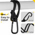 iBestgol Mommy Black-4pc Baby Stroller Hooks, Universal Clips for Diaper and Bags, Heavy-Duty Hangers with Straps