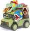 DINOBROS School Bus Toy with Light and Sound, Dinosaurs Friction Powered Car