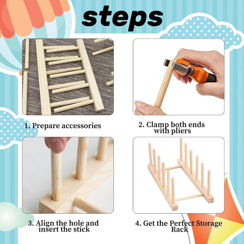 Wooden Puzzle Display Stand, 4 Pcs Puzzle Storage Rack and Organizer for Kids and Adults Craft Collection Lovers