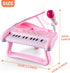 ZMZS First Birthday Toddler Piano Toys, 22 Keys Musical Keyboard for Kids Age 1-3 with Microphone