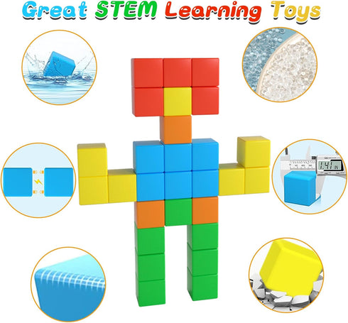 1.41 inch Magnetic Blocks for Toddlers, Large Building Blocks for Kids Age 3-5, STEM Magnetic Cubs Toy for Christmas