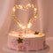 Wedding Cake Toppers Love Heart Pearl Cake Toppers with LED Light for Birthday Wedding Engagement Decorations
