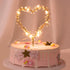 Wedding Cake Toppers Love Heart Pearl Cake Toppers with LED Light for Birthday Wedding Engagement Decorations