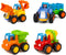 Friction Powered Cars Push and Go Trucks, Construction Vehicles Toy Set for Baby Toddlers Infants Boys