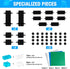 595 Pieces Building Bricks - Building Bulks Blocks with 4 Packs 5" x 5" Stackable Plates, 46PCS Wheel Accessory