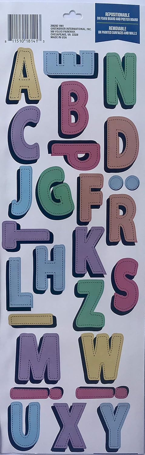 JOT 1 Pack Peel and Stick Poster Stickers, 56 Multi-Colored Characters