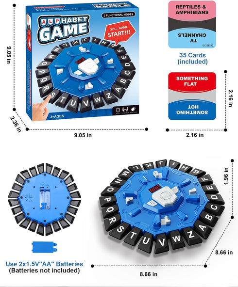 2 24 2-8 15-20 Word Game Family Board Games with Display Timer and Modes, The Fast-Paced Letters Pressing Games