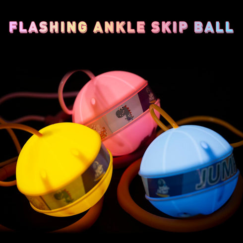 3PCS Light Up Ankle Skip Ball, Flashing Swing Balls for Outdoor Glow in The Dark Sports Game, Kids Jumping Toy