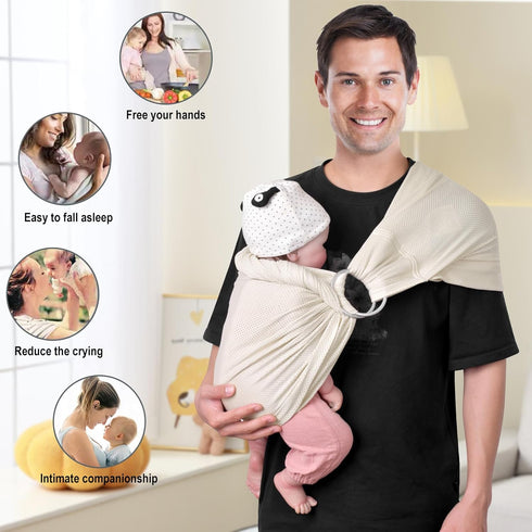 Summer Swimming CUBY Water Baby Sling Carrier Lightweight Breathable Mesh Baby Wrap Carrier Adjustable Ring Sling