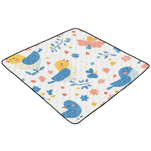 EtherSpher 50'' 50''alfombras Parents' Day Cartoon Cute Blue Bird Soft Padded Baby Play mat Foldable for Indoor Outdoor