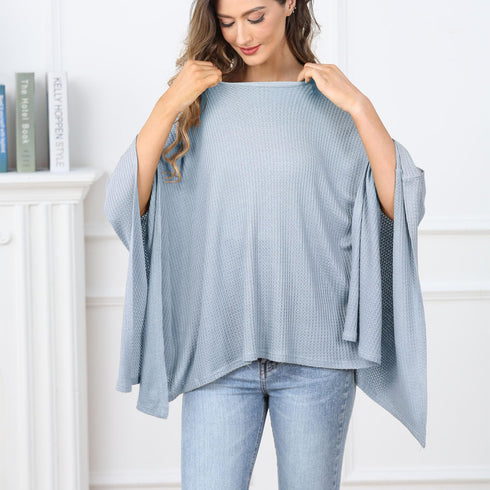 Cozy Knit Nursing Cover for Baby Breastfeeding, Organic Cotton Breastfeeding Cover, Warm Swaddle, Breathable and Soft