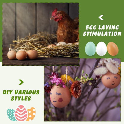 72 Syhood Pcs Wooden Easter Eggs Fake Eggs Faux Chicken Egg Wooden Egg for Crafts Get Hens to Lay Nesting Home Easter
