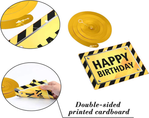 Blulu 30 Pieces Construction Zone Birthday Party Supplies Hanging Swirl Decorations, Traffic Theme Streamers for Kids