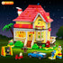 Set Playset 6+ HOGOKIDS Girls House Building with LED Lights Girl Friends Family House Block Toy, House with Car
