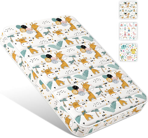 3" x24x38 Mini Mattress, Premium Foam Portable Mattresses, Odorless & Steady, Giraffe