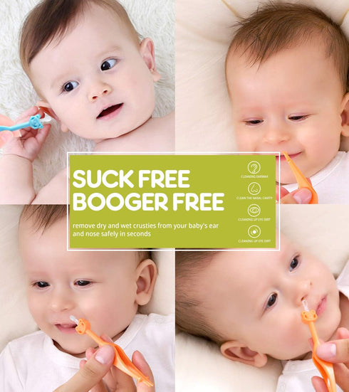 Pack 3 1 Two in Baby Nose and Ear Gadget, Safe Baby Nose and Ear Cleaner, Nose Cleaning Tweezers for Infants