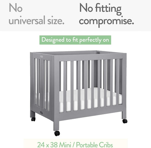 2 Pack, 24" 38" Joey + Joan Waterproof Mini Crib Mattress Protector x Quilted Ultra Soft Bamboo Viscose Terry Mini Crib