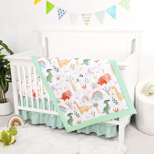 Set 3 Set Baby Bedding for Boys Girls, Pieces Nursery Bedding for Newborn Infant, Includes Comforter, Fitted Sheet, Bed