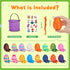16 Pack 3D 3D 5-7 8-12 TBOLINE Printed Dragon Egg, Articulated Crystal Animals Dragon Fidget Toys with Basket
