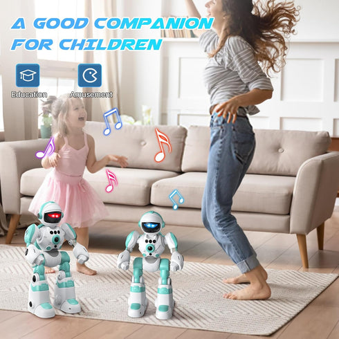 Programmable SIMREX Kids Robot Toys, Remote Control Robot, Robot with Recorded Voice Music Dance Gesture Control, Gift
