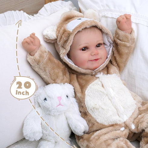 BABESIDE Reborn Baby Doll Clothes, Outfit Accessories with Hat for 17-22 Inch Dolls, Boys & Girls