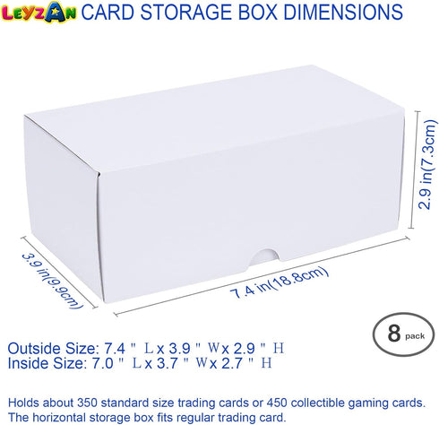 8-Pack Trading-Card Storage Box • 400 Count Corrugated Cardboard with Dividers & Labels for TCG/Magic/Mtg Collection,