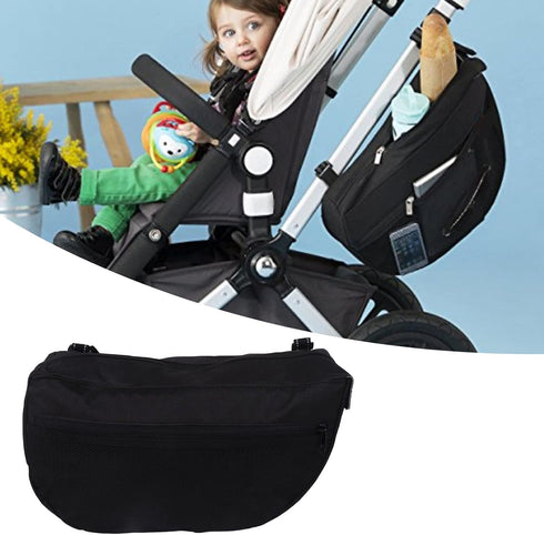 Side Sling Stroller Saddle Bag, Adjustable Prevent Slipping Waterproof Baby Stroller Organizer with Pocket for Travel
