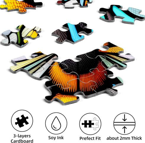 1000 1000 1000 27.5"x19.7" Sutinban Stained Glass Bee Puzzle Pieces, Piece Puzzle for Adults, Challenging Game Home