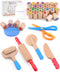 Wooden Dough Tools Kit for Kids, Dough Accessories with Rolling Pins, Pizza