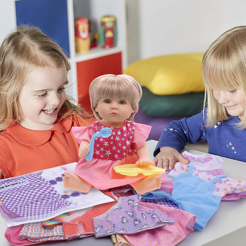 Digabi 12'' 13'' 14'' 15'' 360Sewing Pack 18 Set Baby Doll Clothes - Fits Girl Baby Dolls Clothes Dresses