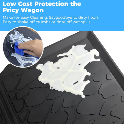 W2 30x16 inch All Weather Mat for Series, Foldable Silicone Stroller Wagon Floor Insert Pad with Two Hooks
