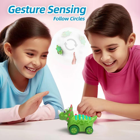 Interactive Dinosaur Toy Car with Smart Follow Ball, Gesture Control, Rechargeable Dino Toys for 3 Year Old Boys and