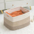 Large Blanket Basket for Living Room, Woven Storage Basket for Toys, Cotton Rope Basket, 22”x17”x12”