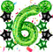 AXBMM 40 Inch Green Pixel Themed Number 6 Balloon Set Foil Balloon for