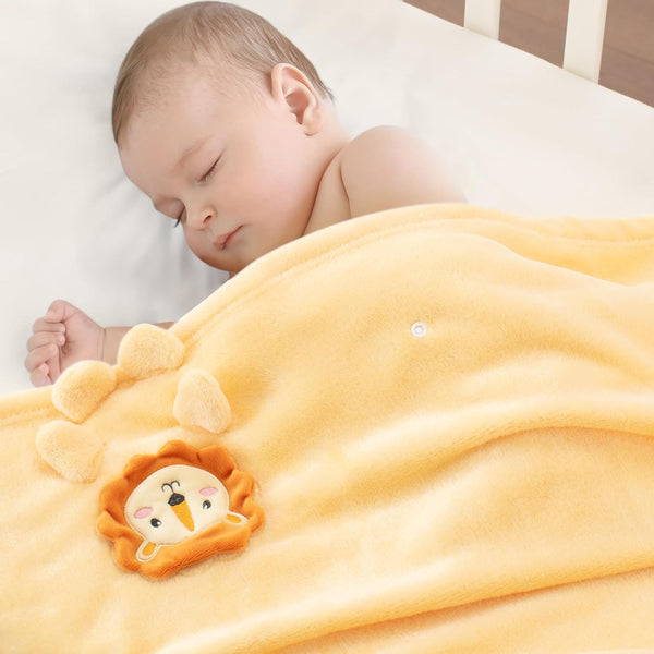 Baby Blanket, Foldable Lion Shape Plush Blanket, Super Soft Warm Breathable Receiving
