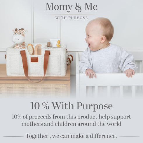 Momy & Me Diaper Caddy Organizer with Handle Portable Baby Organizer and Storage Caddy for Nursery, Car, and Home |