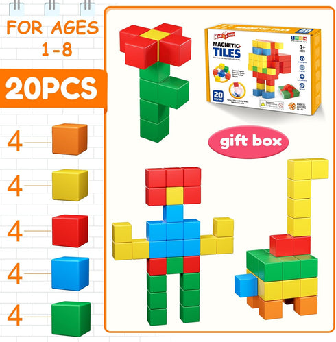 Magnetic Blocks for Toddlers, Building Toys for 3-8 Years Old Kids, 1.42 Inch Magnetic Cubes