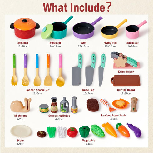3-5, Sets 5 3 4 5 Lonico Pretend Play Kitchen Accessories for Toddlers Play Food for Kids Kitchen Toys with Pots