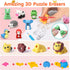 34 Pack Animal Pencil Erasers for Kids - Bulk Desk Pet Toy, 3D Mini Puzzle Erasers, Treasure Box Toys Game Prize