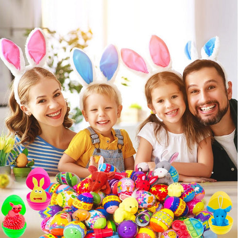 32 Pack Prefilled Easter Eggs with Fidget Toys, Bright Colorful Easter Eggs Prefilled with Variety Easter Stress Toys